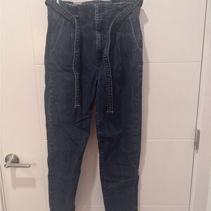 Black High-Waisted Jeans with Tie